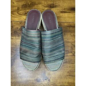 Vince Solana Striped Espadrille Mule Sandal Size 7.5
